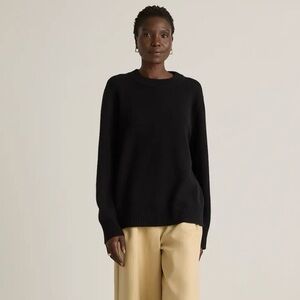 NWOT! | QUINCE Women's Mongolian Cashmere Oversized Crewneck Sweater Black Small